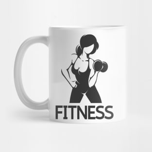 Fitness Emblem wth Woman at Workout Mug
